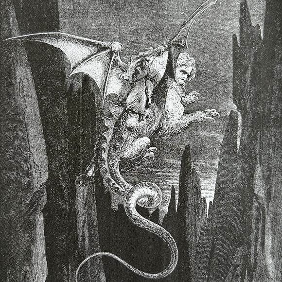 Dore, Geryon, Devils and Seducers, Divine Comedy Engraving Print ~ 250803-WH 705 - Picture 1 of 4